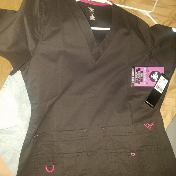 Black/Pink Med Couture Scrub Set - Picture 2 of 3